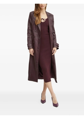 Bardot tie-neck ribbed midi dress - Red