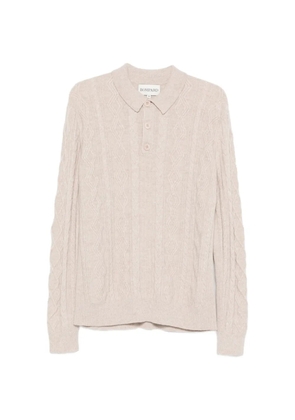 BOMPARD cable-knit polo shirt - Neutrals