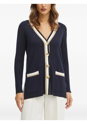 LUISA SPAGNOLI ribbed-knit striped cardigan - Blue