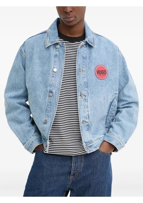 HUGO logo-patch denim jacket - Blue