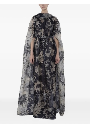 Biyan low-back printed maxi dress - Blue