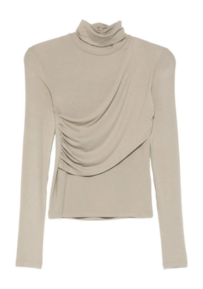 Patrizia Pepe high-neck draped top - Neutrals