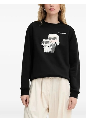 Karl Lagerfeld Ikon Karl & Choupette-print sweatshirt - Black
