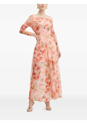 FRACOMINA floral long-sleeved maxi dress - Pink