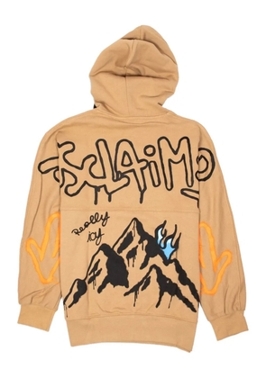 DISCLAIMER mountain-print hoodie - Neutrals