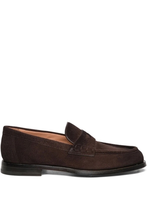 Santoni suede penny loafers - Brown