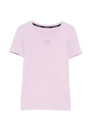 Marine Serre logo-embroidered crew neck T-shirt - Purple