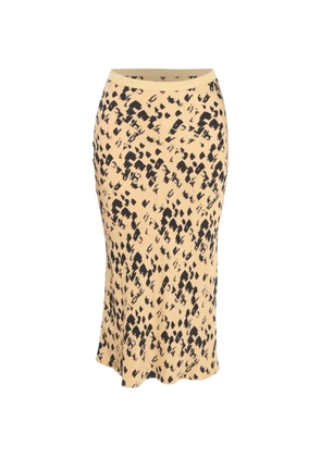 ANINE BING Bar patterned silk midi skirt - Neutrals