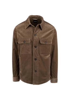 BOSS chest-pocket corduroy-effect overshirt - Brown