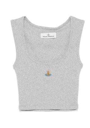 Vivienne Westwood Orb embroidery sleeveless tank top - Grey