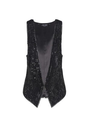 Giorgio Armani V-neck embellished waistcoat - Black