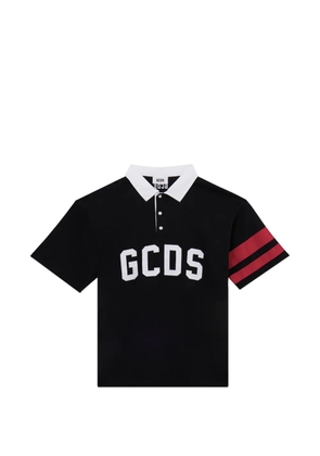 GCDS logo striped polo shirt - Black