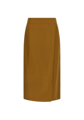 Alberto Biani Wrap asymmetric-closure midi skirt - Brown