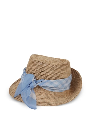 Ermanno Scervino gingham-print hat - Neutrals