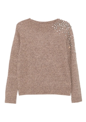 Seventy embellished-shoulder sweater - Neutrals