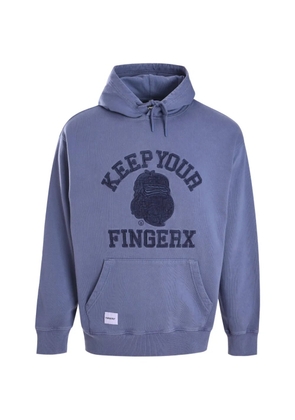 FINGERCROXX logo-patch hoodie - Blue