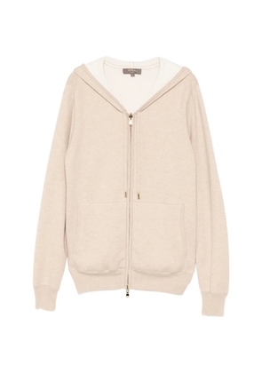 N.Peal doublefaced knit zip-up hoodie - Neutrals
