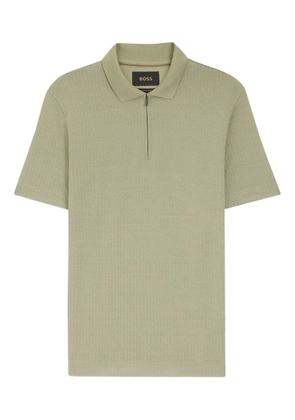 BOSS half-zip textured polo shirt - Neutrals