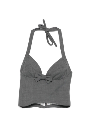 SHUSHU/TONG halterneck bow-tie top - Grey