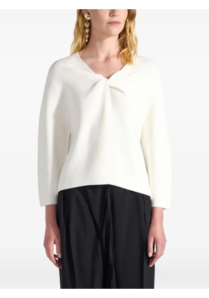 Liviana Conti twisted V-neck sweater - White