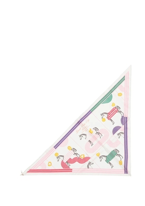 Hermès Pre-Owned 2000-2026 Garde Robe Pop Silk Triangle Scarf scarves - White