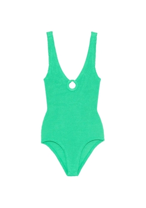 Hunza G crinkle ring detail swimsuit - Green