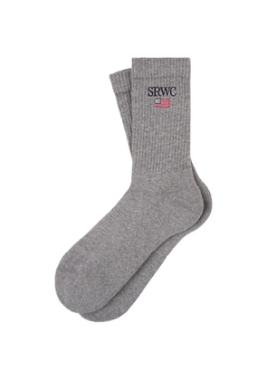 Sporty & Rich ribbed flag socks - Grey
