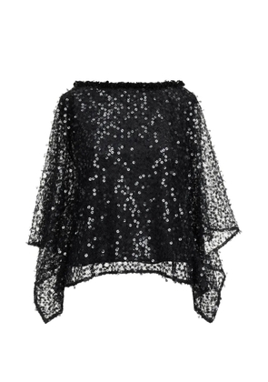 Oscar de la Renta floating sequin blouse - Black