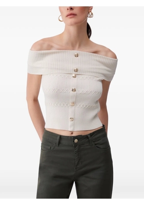LIU JO bardot-neck top - Neutrals