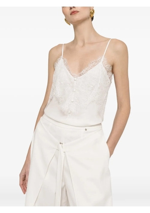 NISSA lace panel blouse - White