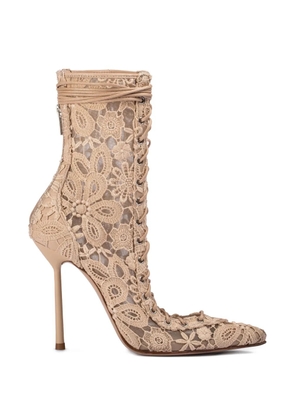 Le Silla Chantilly lace-up ankle boots - Neutrals