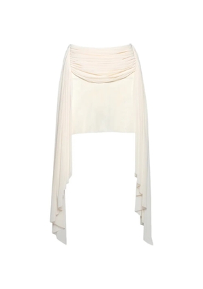 David Koma ruched-detail mini skirt - Neutrals