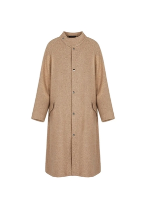 Giorgio Armani single-breasted coat - Brown