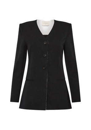 St. Agni V-neck button jacket - Black
