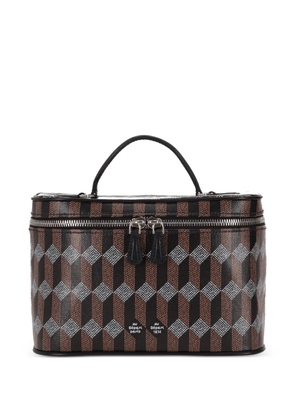 Au Départ Vanity Case 22 geometric make up bag - Brown
