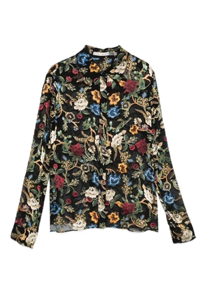 alice + olivia Willa floral-print long-sleeve blouse - Black