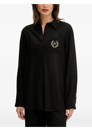 Karl Lagerfeld embroidered-logo pocket shirt - Black