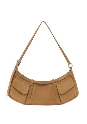 PINKO pockets strap leather shoulder bag - Brown