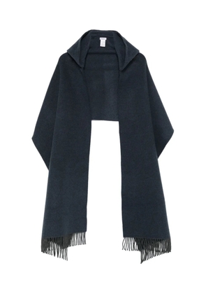 Brunello Cucinelli fringed-hem cape - Blue