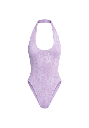 Bond-eye textured floral swimsuit - Purple