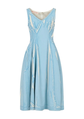 Marni V-neck seam dress - Blue