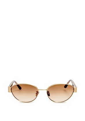 Linda Farrow Sheri oval-frame sunglasses - Gold