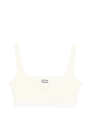 ENTIRE STUDIOS logo-patch crop top - Yellow