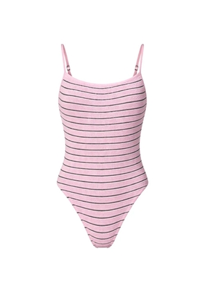 Bond-eye striped swimsuit - Pink