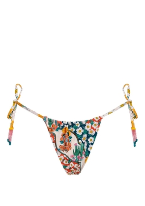 Agua Bendita Alexis printed bikini bottom - White