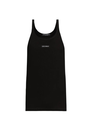 Dolce & Gabbana cotton tank top with print - Black