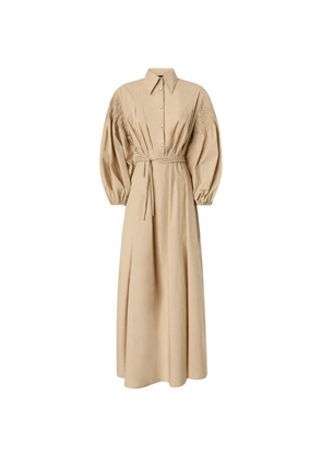PINKO balloon-sleeve embroidered maxi dress - Neutrals