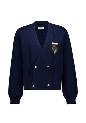 BODE logo-detail double-breasted cardigan - Blue