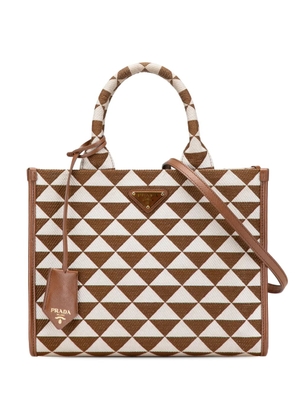 Prada Pre-Owned 2013-2025 Small Canvas Symbole Triangolo satchel - Brown