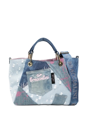 Braccialini Amy Jeans denim-patchwork tote bag - Blue
